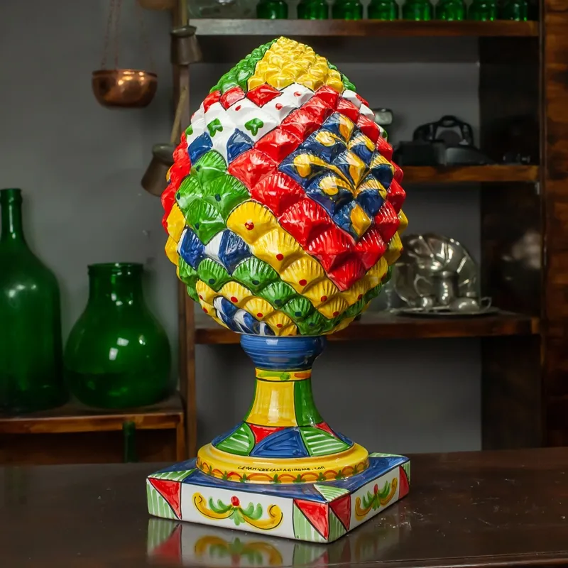 Pigna Ceramica cm 52 Caltagirone Colorata
