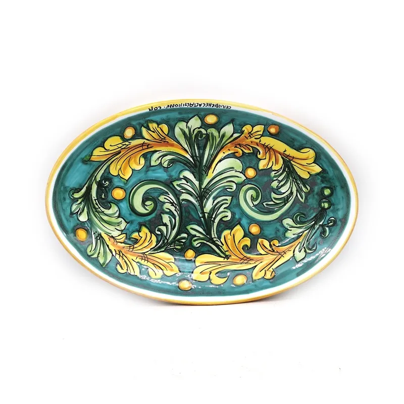 Piatto Ovale Ceramica Caltagirone Ornato  cm 38- Vari decori