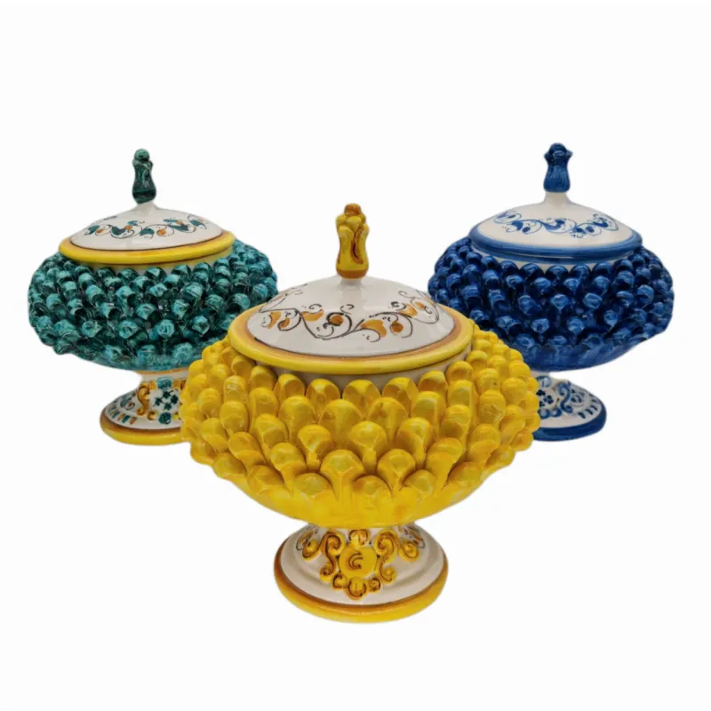 Porta biscotti Pigna in Ceramica Siciliana Caltagirone - Vari Decori