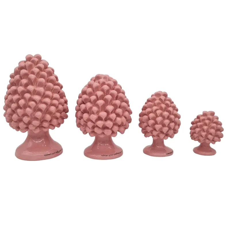 Pigne Ceramica cm 10-25 Siciliana Caltagirone "Pink" - Varie Misure