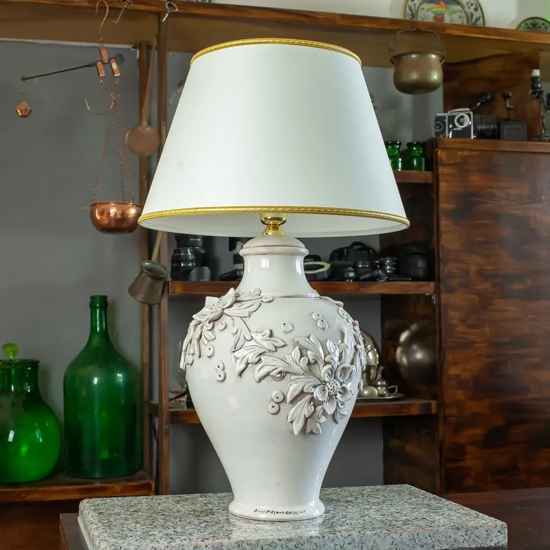 Lume Ceramica Siciliana Caltagirone Rilievo H.70