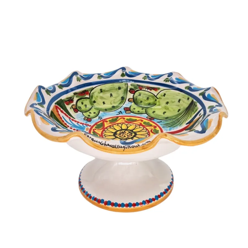 Centrotavola Ceramica Siciliana Caltagirone Decoro Sicilia cm 30
