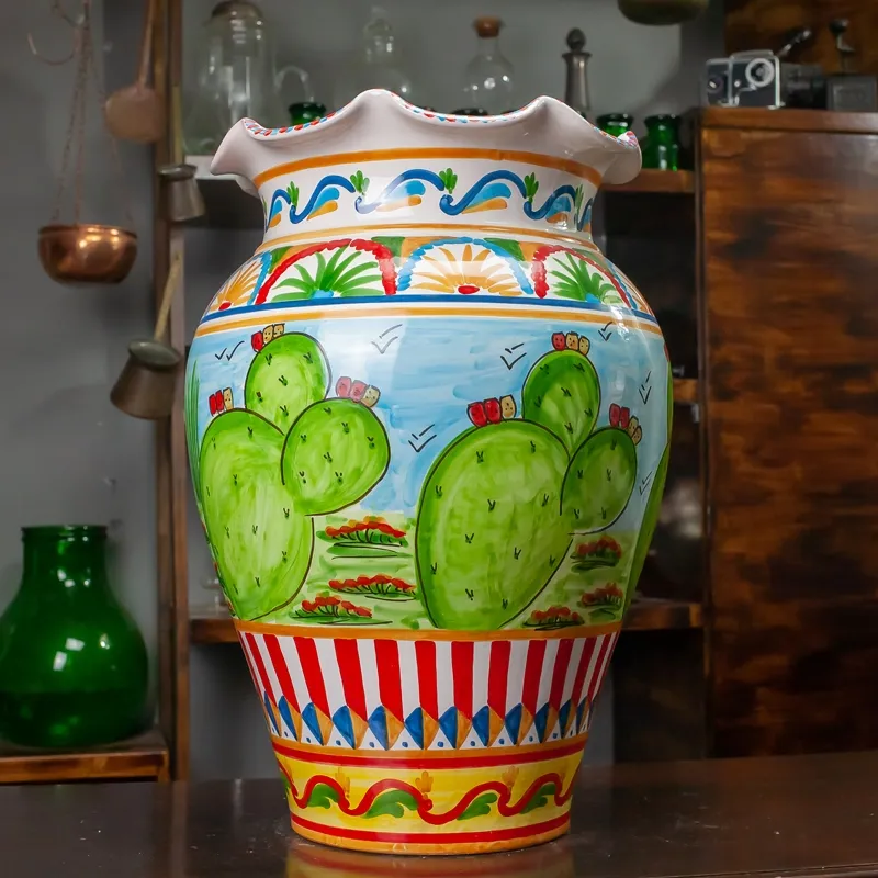 Giara Ceramica Siciliana Caltagirone Decoro Sicilia cm 52