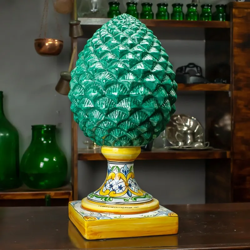 Pigna Ceramica cm 52 Caltagirone Verde