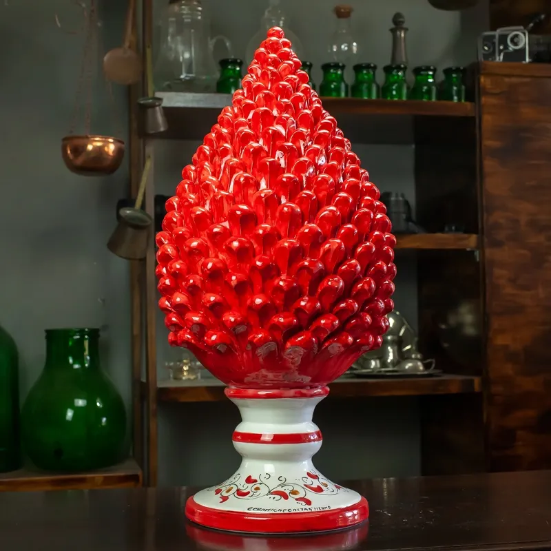 Pigna Ceramica cm 55 Caltagirone rossa