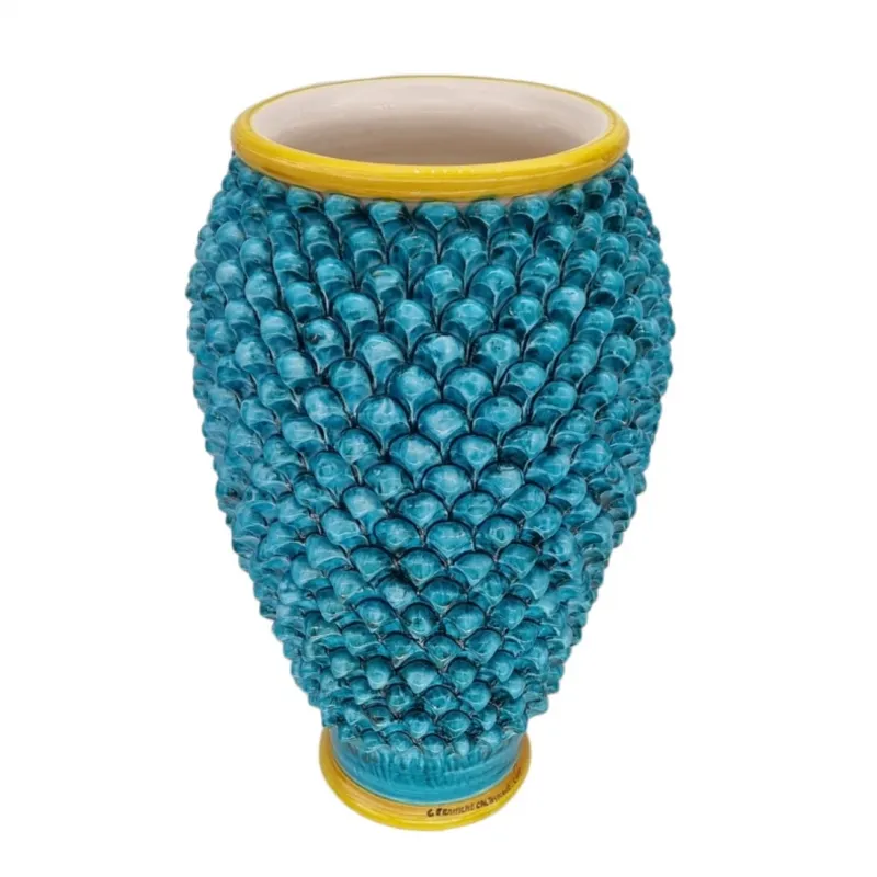 Portaombrelli Pigna Ceramica Siciliana Caltagirone Verde cm 50