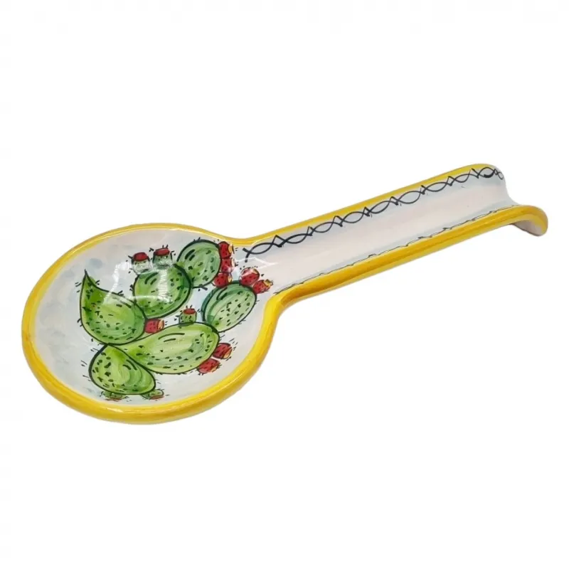 Poggiamestolo in ceramica siciliana Caltagirone Fichi d'india
