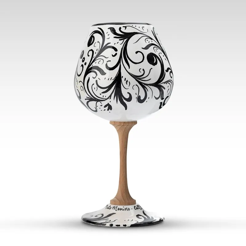 Calice in Ceramica siciliana "Volute Nero"